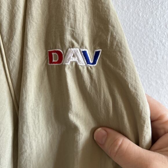 disabled american veterans sweater DAV mens large Windbreaker Tan Pullover USA - Picture 4 of 7